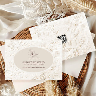 Cartão RSVP Código QR de Letra Floral Vitoriana Francesa Vinta