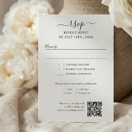 Cartão RSVP Código QR de Roteiro Casamento Moderno