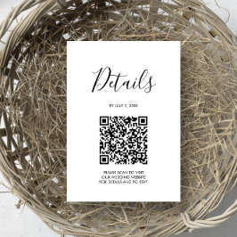 Cartão RSVP Código QR Detalhes de Casamento Verde Sage