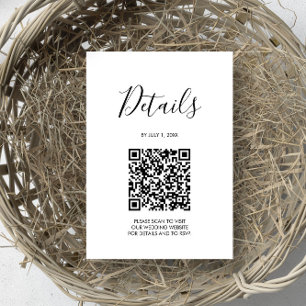 Cartão RSVP Código QR Detalhes de Casamento Verde Sage