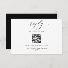 Cartão RSVP Código QR do Casamento vintage Elegante Simples