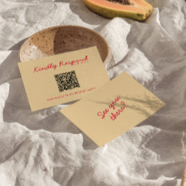 Cartão RSVP Código QR Moderno - Casamento Colorido Colorido Re