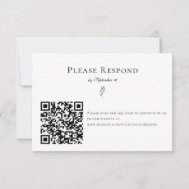 Cartão RSVP Código QR Moderno Elegante Elegante Mínimo Simples