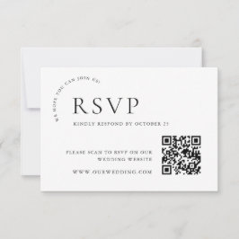 Cartão RSVP Código QR para Caligrafia Simples Elegante