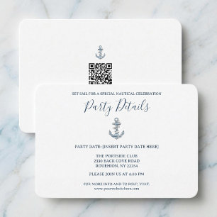 Cartão RSVP Código QR para Festa de Aniversário com Listras Ná