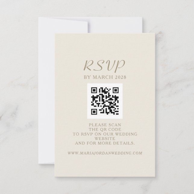 Cartão RSVP Código QR Site Casamento (Frente)