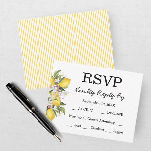 Cartão RSVP Coleção de Casamento de Limão Mediterrâneo