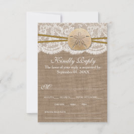 Cartão RSVP Coleção de Casamento de Praia do Dólar Russo