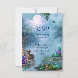 Cartão RSVP Coleção de Casamento Elegância Bioluminescente