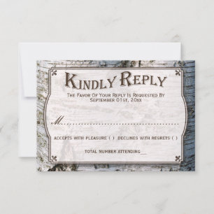 Cartão RSVP Coleção de Casamentos de Árvore de Prata Rústica