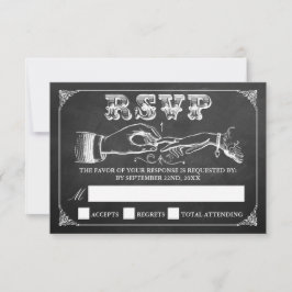 Cartão RSVP Coleção de Casamentos de Chalkboard do Casamento V