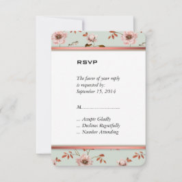 Cartão RSVP Coleção RomanticCharm Vintage Floral Wedding