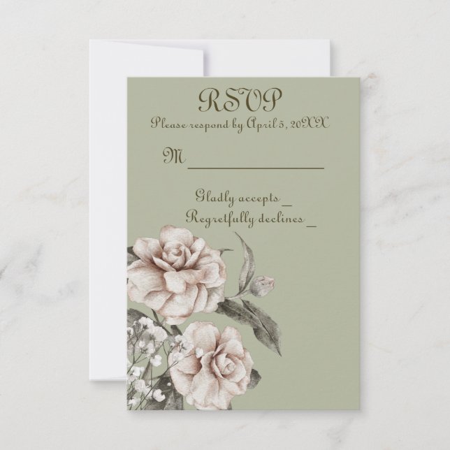 Cartão RSVP Com Corações Alegres (Frente)