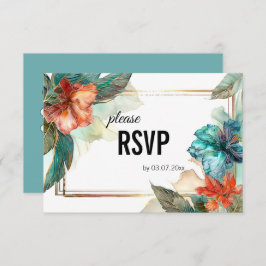 Cartão RSVP Com escolha dietética Hibiscus Serenade Paradise