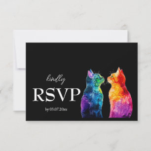 Cartão RSVP Com menu. 🌈 ❤️ um orçamento do Rainbow Love