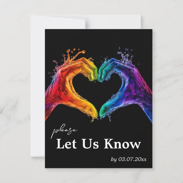 Cartão RSVP ❤️ com pedido de música "Heart of Pride" (Frente)