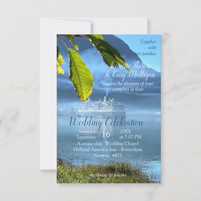 Cartão RSVP Comemorações norueguesas em cruzeiro (Frente)