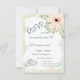 Cartão RSVP Coneflower Rubor Florais Aquarela