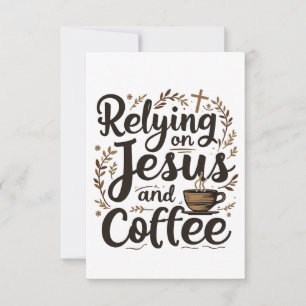Cartão RSVP Confiando em Jesus e Cafeine Lover