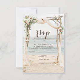 Cartão RSVP Confirmação de Casamento Beach Arbor