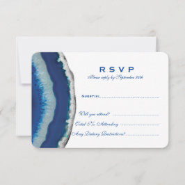 Cartão RSVP Confirmação de Casamento Blue Agate