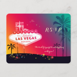 Cartão RSVP Confirmação de Casamento Caprichosa em Las Vegas