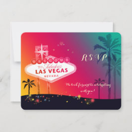 Cartão RSVP Confirmação de Casamento Caprichosa em Las Vegas