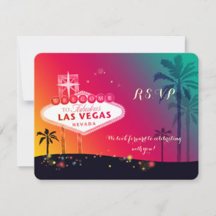 Cartão RSVP Confirmação de Casamento Caprichosa em Las Vegas