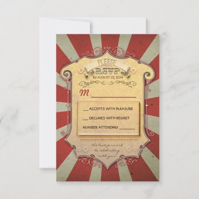 Cartão RSVP confirmação de casamento de carnaval (Frente)