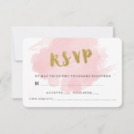 CARTÃO RSVP CONFIRMAÇÃO DE CASAMENTO DOURADO E RUBORIZADO