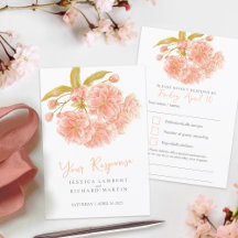 Confirmação de casamento em aquarela floral de pri