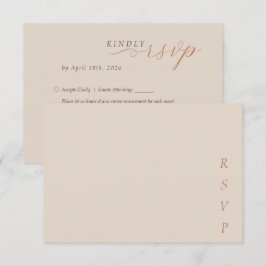 Cartão RSVP Confirmação de Casamento em Letra de Chocolate do 