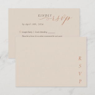 Cartão RSVP Confirmação de Casamento em Letra de Chocolate do