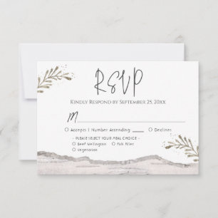 Cartão RSVP Confirmação de Casamento em Madeira de Bétula Rúst