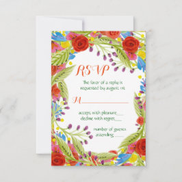 Cartão RSVP Confirmação de Casamento Fiesta