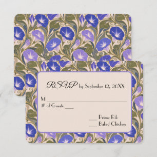 Cartão RSVP Confirmação de Casamento Morning Glory Art Nouveau