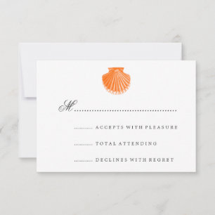 Cartão RSVP Confirmação de Casamento na Praia Scallop Shell La