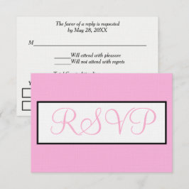 Cartão RSVP Confirmação de Casamento Rosa Claro Branco