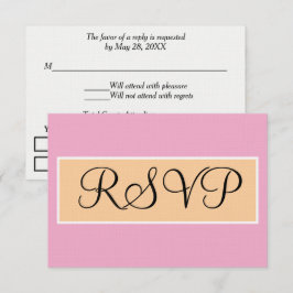 Cartão RSVP Confirmação de Casamento Rosa Praia Arenosa