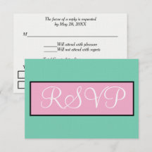 Confirmação de Casamento Verde Marinho Rosa Branco