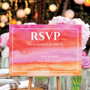Cartão RSVP Confirmação de Presença Casamento Aquarela Jardim 