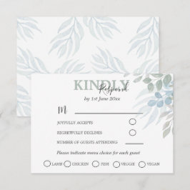 Cartão RSVP Confirmação de Presença Casamento Verde Eucalipto 