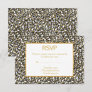 CARTÃO RSVP CONFIRMAÇÃO DE PRESENÇA COM ESTILO LUXO ANIMAL LEO