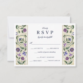 Cartão RSVP Confirmação de Presença de Casamento com Bordas Il