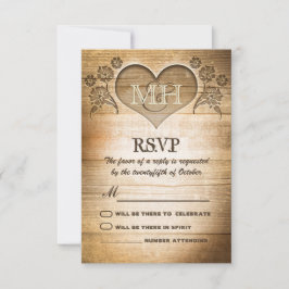 Cartão RSVP confirmação de presença em casamento rústico de ma