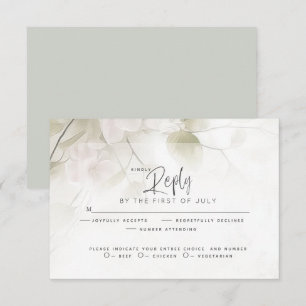 Cartão RSVP Confirmação de Presença no Casamento   Flores de P