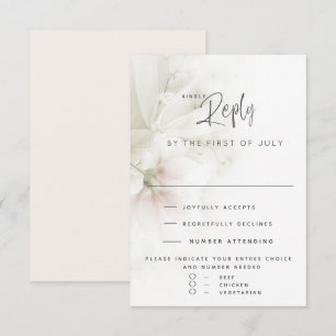 Cartão RSVP Confirmação de Presença no Casamento   Flores de P
