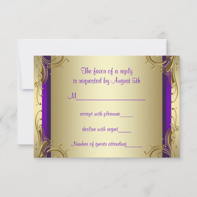 Cartão RSVP Confirmação de Presença para Aniversário de 50 Ano (Frente)