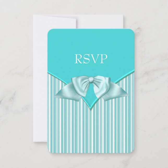Cartão RSVP Confirmação de presença para Bat Mitzvah Azul Turq (Frente)