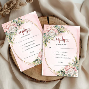 Cartão RSVP Confirmação de Presença para Casamento Atemporal e